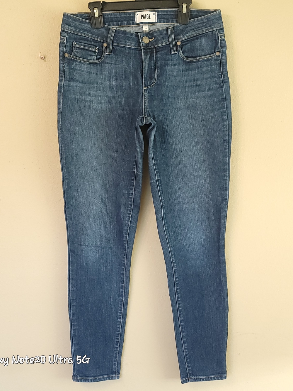 PAIGE Verdugo Ankle Mid Rise Skinny Jeans Medium Wash Sz 29 Excellent Condition